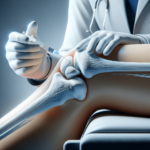 Imagem ilustrativa de um médico ortopedista realizando uma infiltração no Joelho